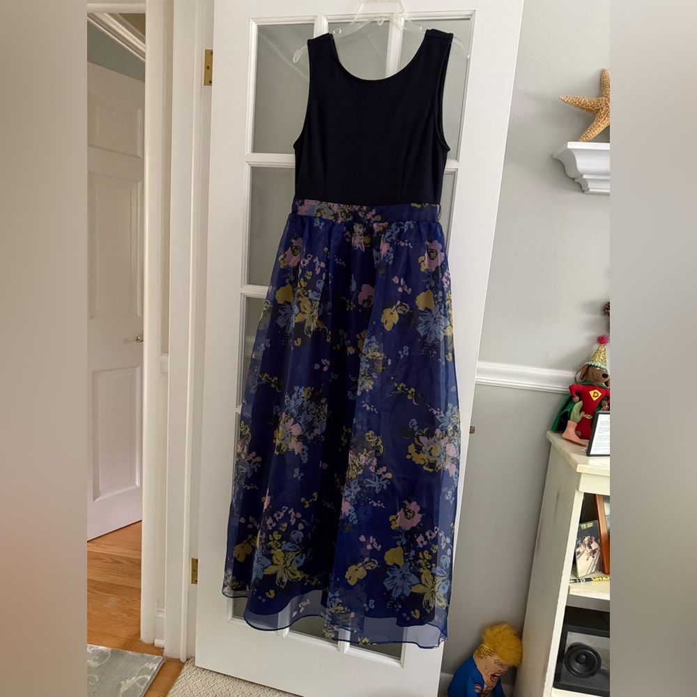 ModCloth Floral women's Dress in Blue and Black size L